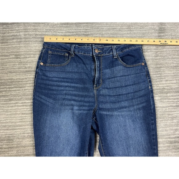 No Boundaries Jeans Juniors 15 Blue Dark Wash Cotton Blend Skinny Tapered Leg - Picture 4 of 12